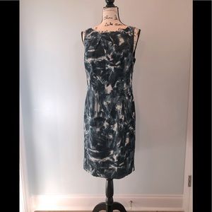 ANN TAYLOR Silk Watercolor Sleeveless Sheath Dress
